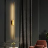 Modern Linear LED Plug In Wall Sconce Minimalist Slim Stick Lamp for Living Room