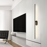 Modern Linear LED Plug In Wall Sconce Minimalist Slim Stick Lamp for Living Room