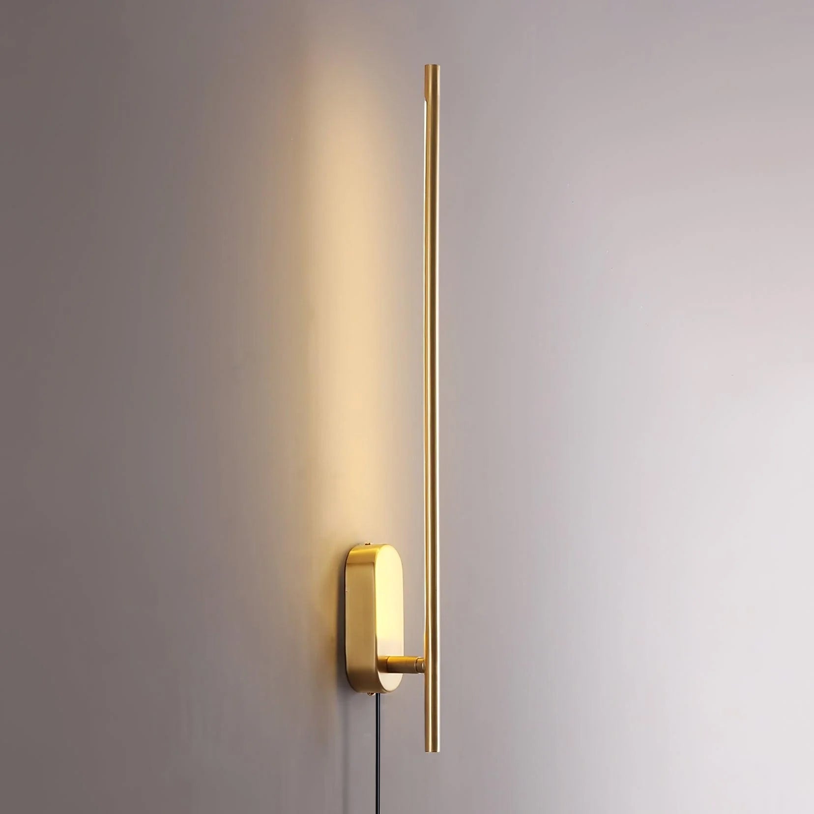 Modern Linear LED Plug In Wall Sconce Minimalist Slim Stick Lamp for Living Room
