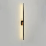 Modern Linear LED Plug In Wall Sconce Minimalist Slim Stick Lamp for Living Room