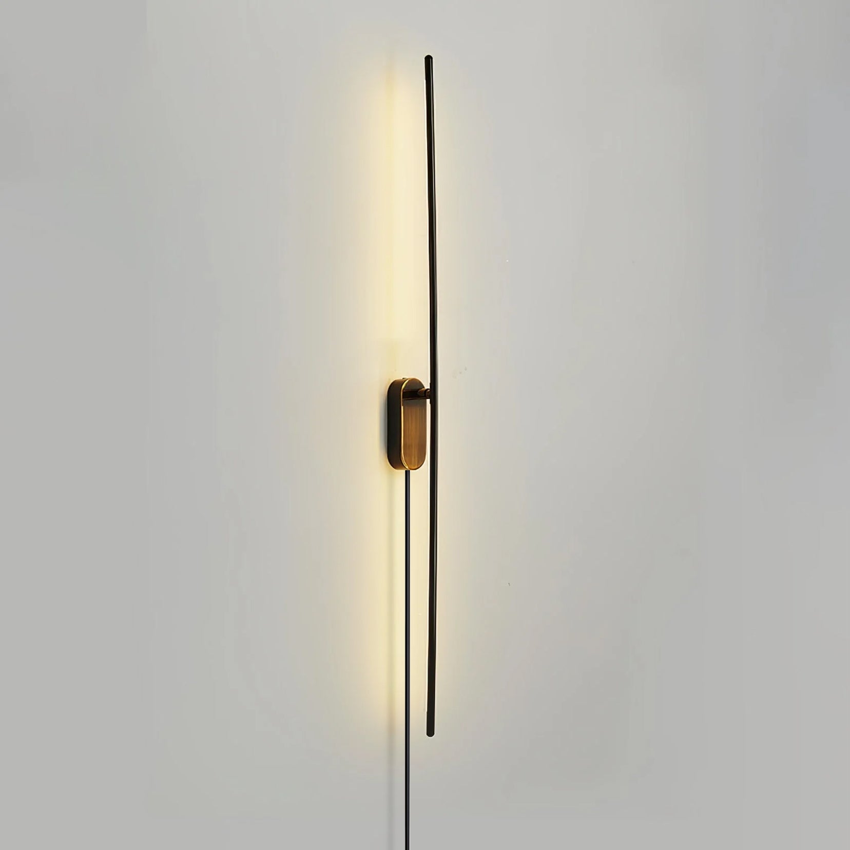 Modern Linear LED Plug In Wall Sconce Minimalist Slim Stick Lamp for Living Room