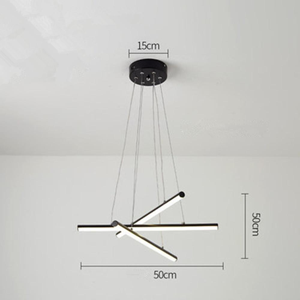 Modern Linear LED Strip Chandelier Adjustable Hanging Pendant Light for Dining Room Black and Gold