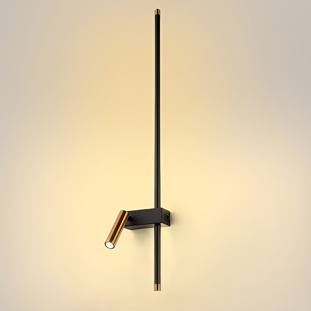 Modern Linear LED Wall Sconce with Adjustable Spotlight for Hallway and Bedroom