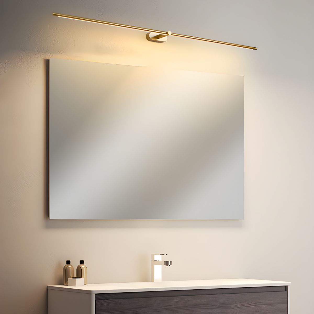 Modern Linear LED Wall Sconce with Plug in Cord Minimalist Vanity Lighting