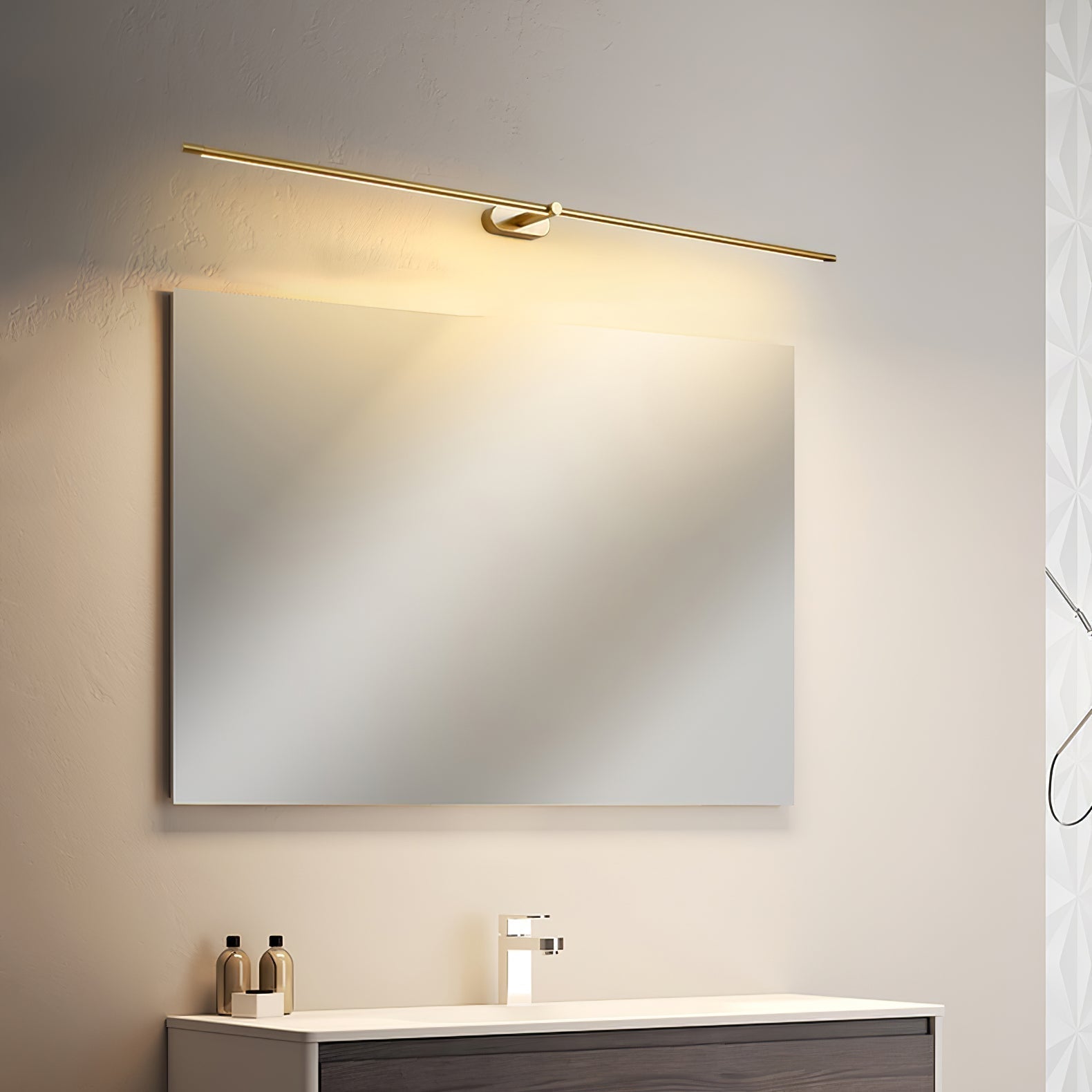 Modern Linear LED Wall Sconce with Plug in Cord Minimalist Vanity Lighting