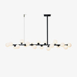 Modern Linear Multi Light Glass Ball Chandelier for Kitchen Island and Dining Room