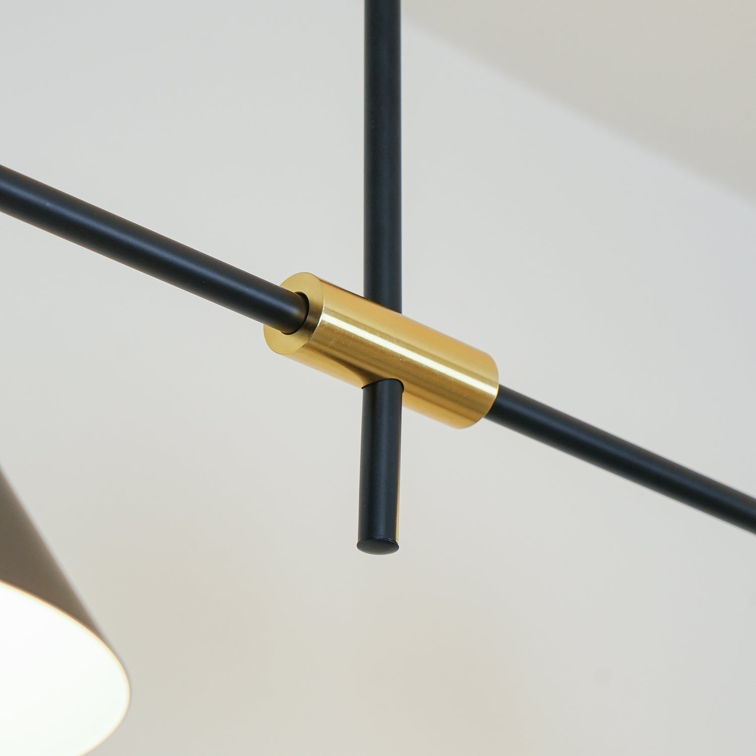 Modern Linear Pendant Chandelier with Opal Glass Globes and Architectural Metallic Design