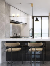 Modern Linear Pendant Chandelier with Opal Glass Globes and Architectural Metallic Design