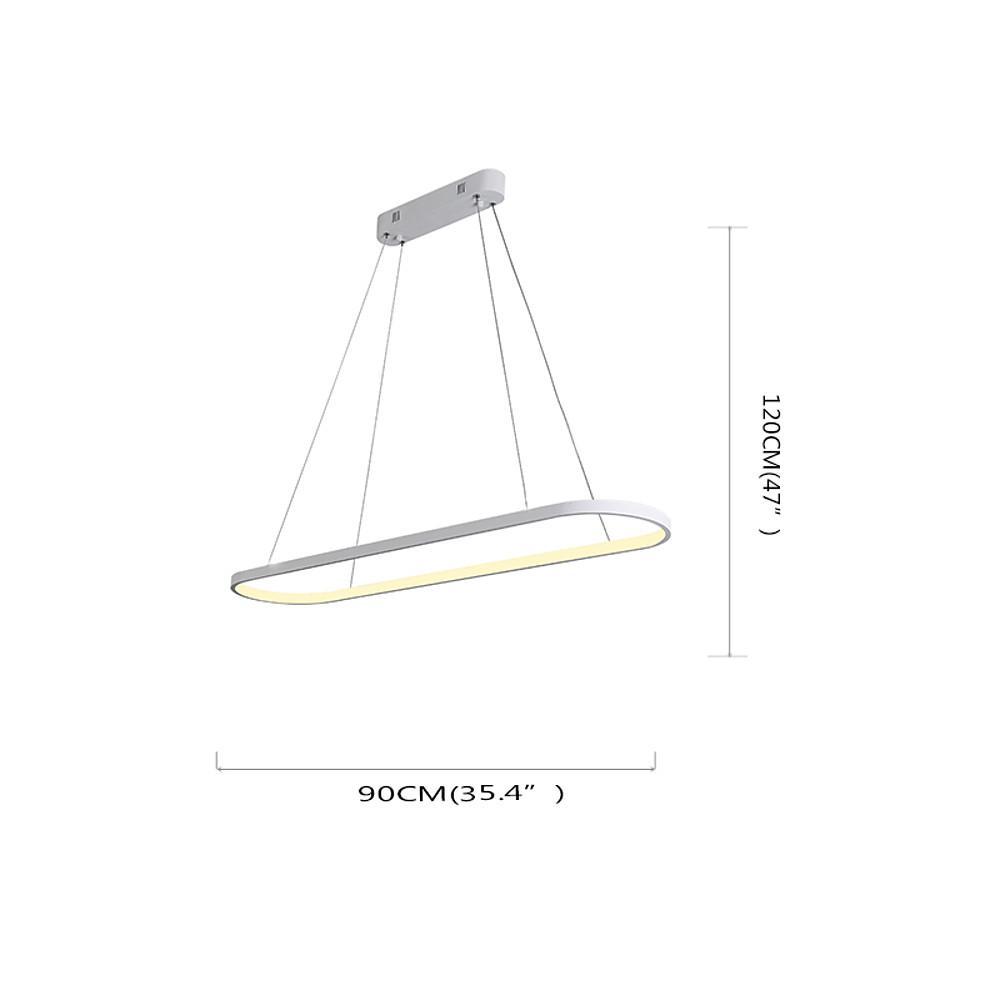 Modern Linear Rectangle LED Chandelier Dimmable Pendant Light for Dining Room