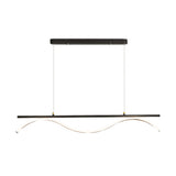 Modern Linear Wave LED Island Pendant Light 47 Inch for Dining Room and Kitchen