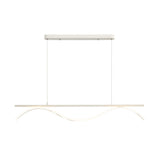 Modern Linear Wave LED Island Pendant Light 47 Inch for Dining Room and Kitchen