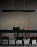Modern Linear Wood LED Pendant Light for Dining Room Kitchen Island Office
