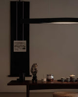 Modern Linear Wood LED Pendant Light for Dining Room Kitchen Island Office
