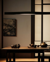 Modern Linear Wood LED Pendant Light for Dining Room Kitchen Island Office