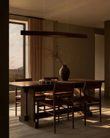 Modern Linear Wood LED Pendant Light for Dining Room Kitchen Island Office