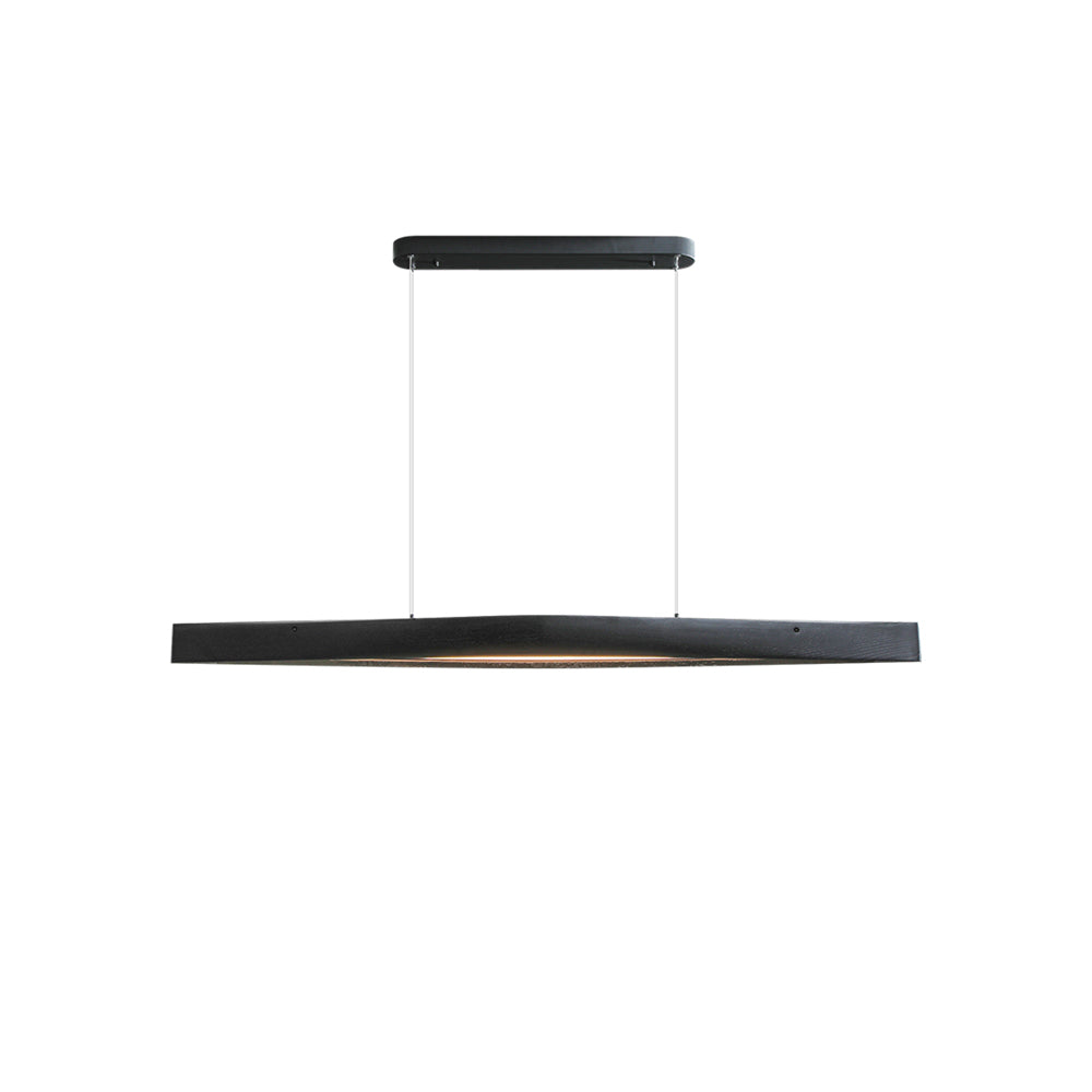Modern Linear Wood LED Pendant Light for Dining Room Kitchen Island Office