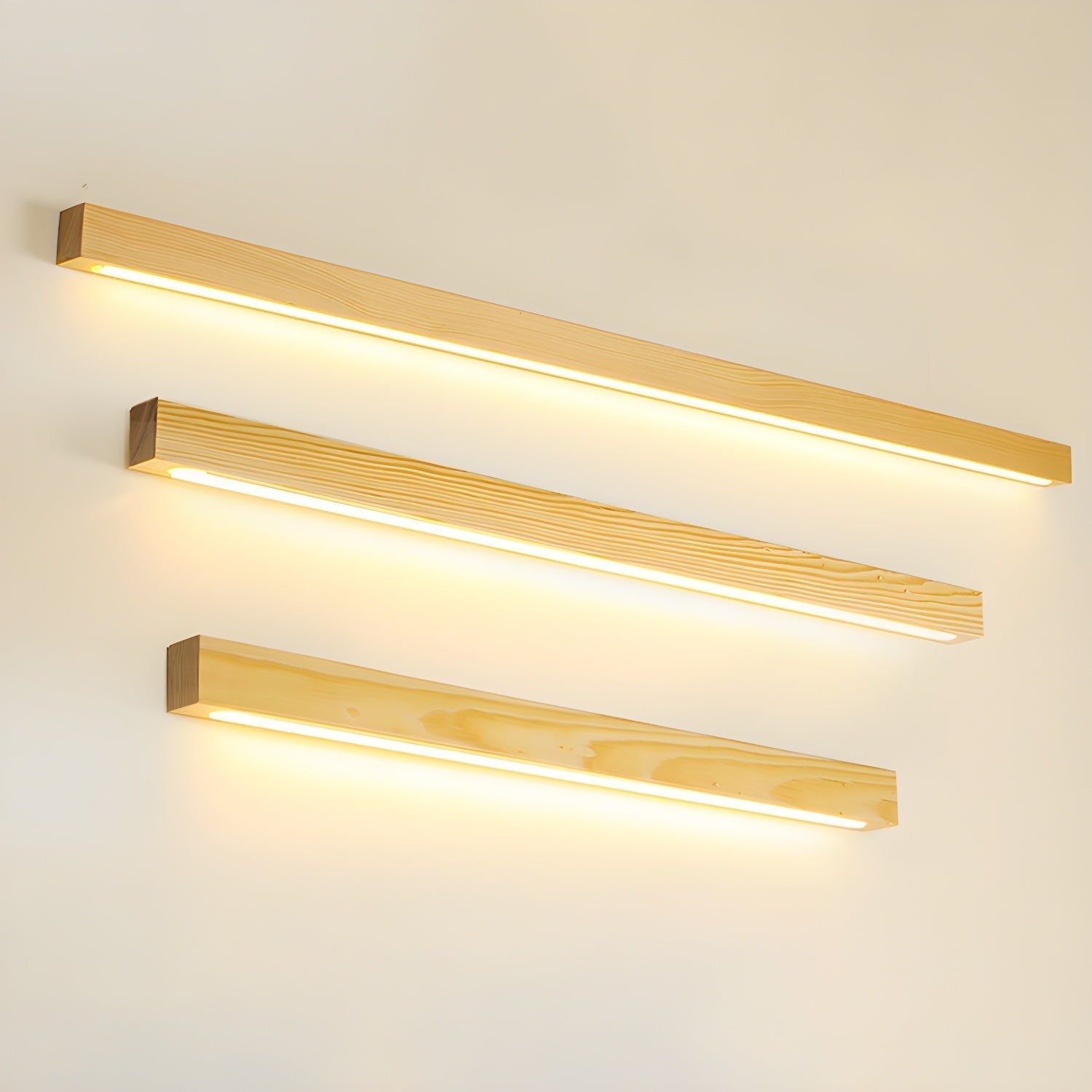 Modern Linear Wood LED Wall Sconce for Hallway and Mirror Lighting in Walnut Finish