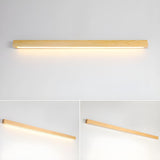 Modern Linear Wood LED Wall Sconce for Hallway and Mirror Lighting in Walnut Finish