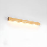 Modern Linear Wood LED Wall Sconce for Hallway and Mirror Lighting in Walnut Finish