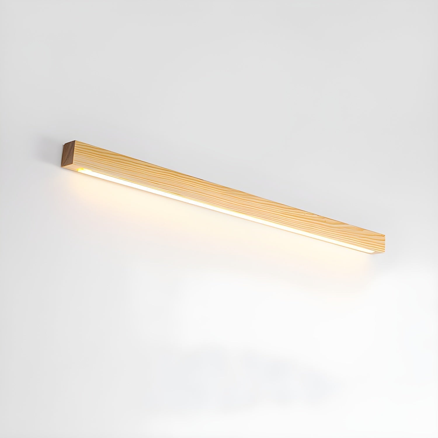 Modern Linear Wood LED Wall Sconce for Hallway and Mirror Lighting in Walnut Finish