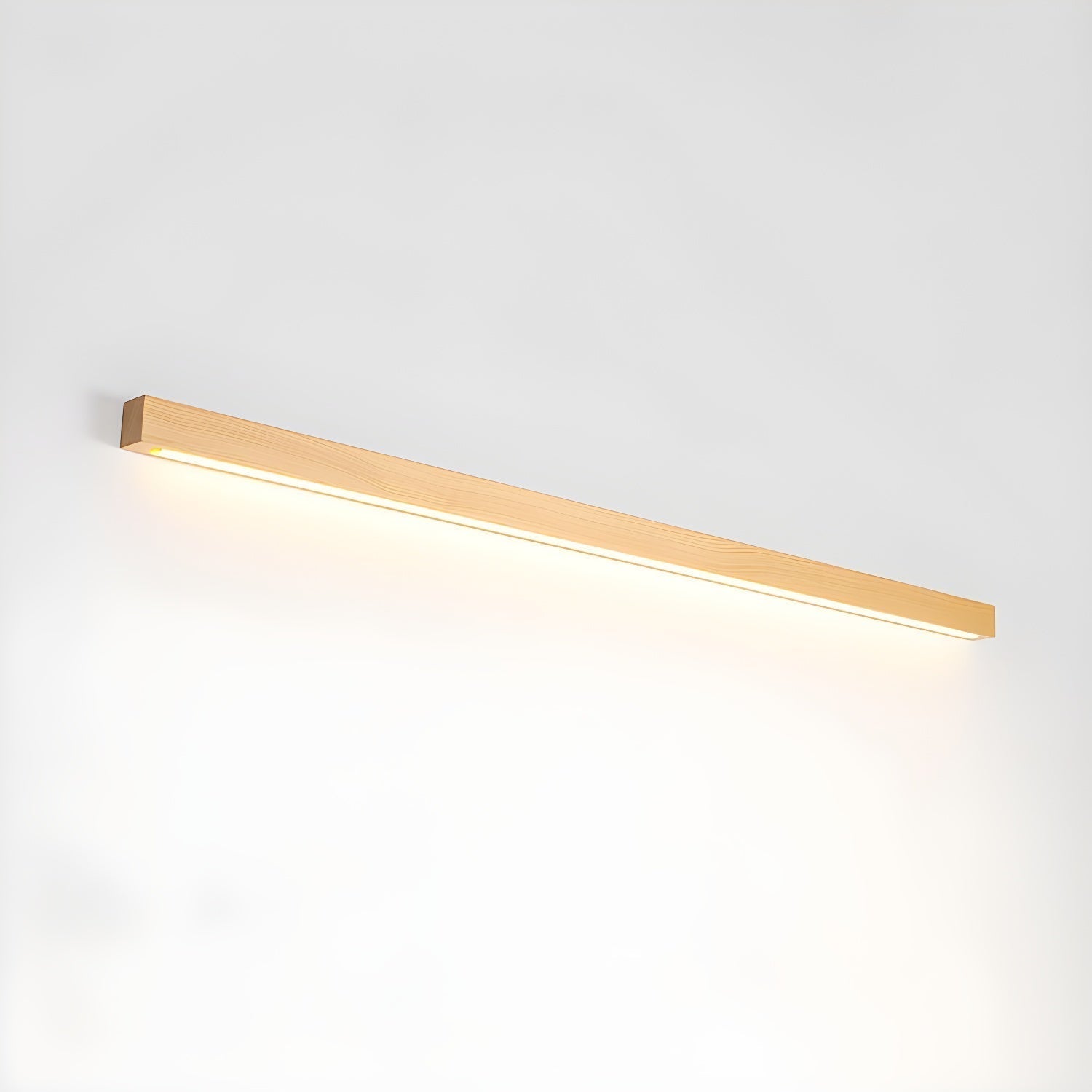 Modern Linear Wood LED Wall Sconce for Hallway and Mirror Lighting in Walnut Finish