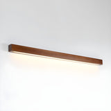 Modern Linear Wood LED Wall Sconce for Hallway and Mirror Lighting in Walnut Finish