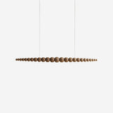 Modern Linear Wooden Sphere Pendant Light Minimalist Orb LED Hanging Chandelier