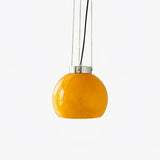Modern Loa Orange Glass Pendant Light with Chrome Finish and Mongolian Tent Design