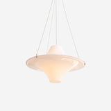 Modern Lokki Disc Pendant Lamp with White Acrylic Shade and Adjustable Suspension