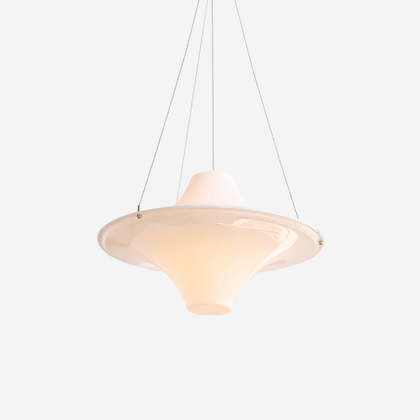 Modern Lokki Disc Pendant Lamp with White Acrylic Shade and Adjustable Suspension