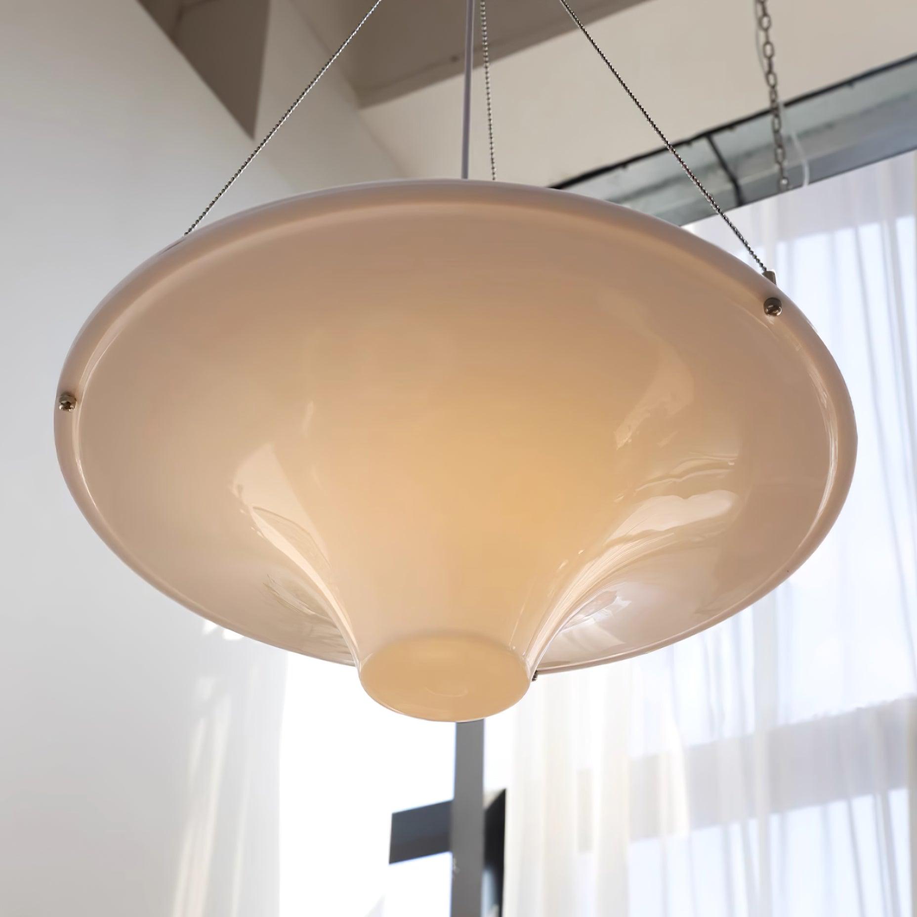 Modern Lokki Disc Pendant Lamp with White Acrylic Shade and Adjustable Suspension
