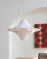 Modern Lokki Disc Pendant Lamp with White Acrylic Shade and Adjustable Suspension