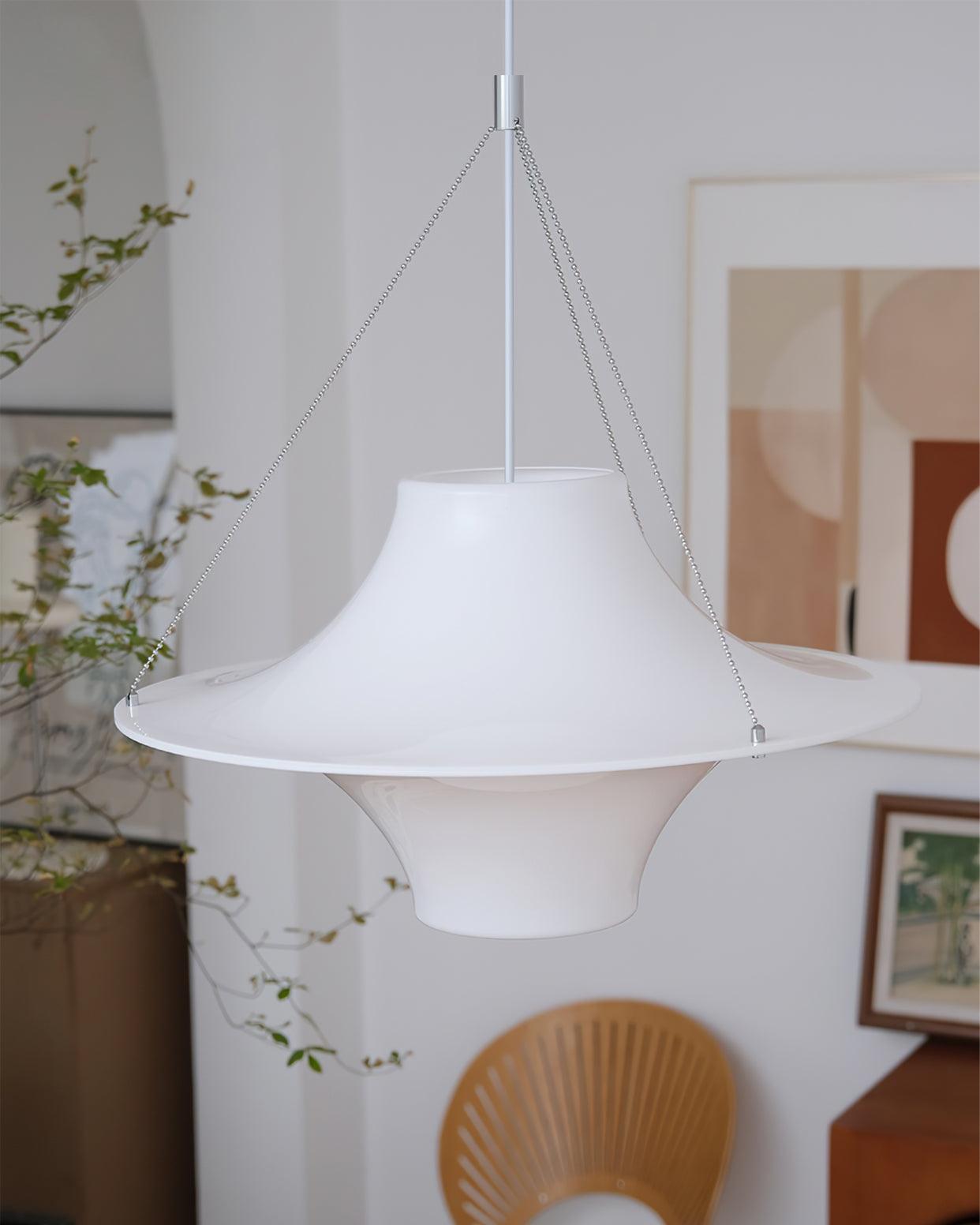 Modern Lokki Disc Pendant Lamp with White Acrylic Shade and Adjustable Suspension