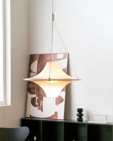 Modern Lokki Disc Pendant Lamp with White Acrylic Shade and Adjustable Suspension