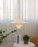 Modern Lokki Disc Pendant Lamp with White Acrylic Shade and Adjustable Suspension