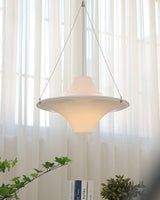 Modern Lokki Disc Pendant Lamp with White Acrylic Shade and Adjustable Suspension