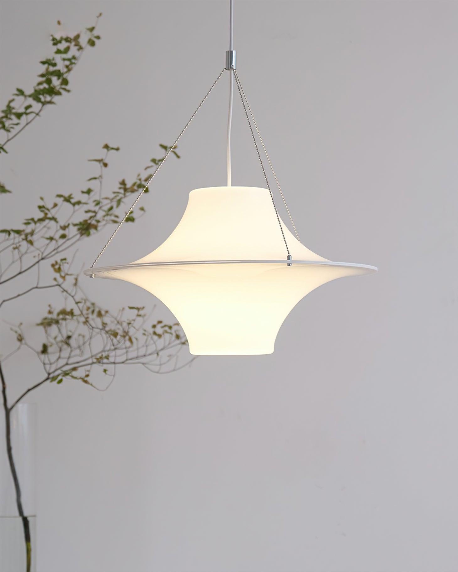 Modern Lokki Disc Pendant Lamp with White Acrylic Shade and Adjustable Suspension