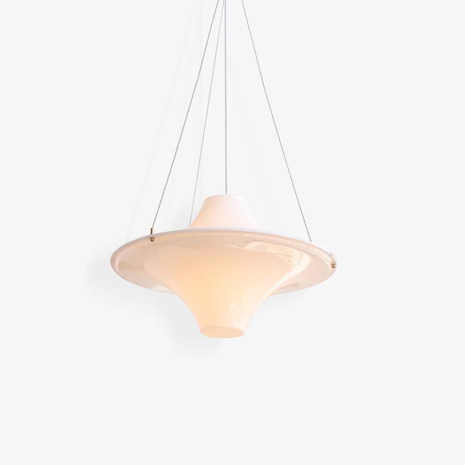 Modern Lokki Disc Pendant Lamp with White Acrylic Shade and Adjustable Suspension
