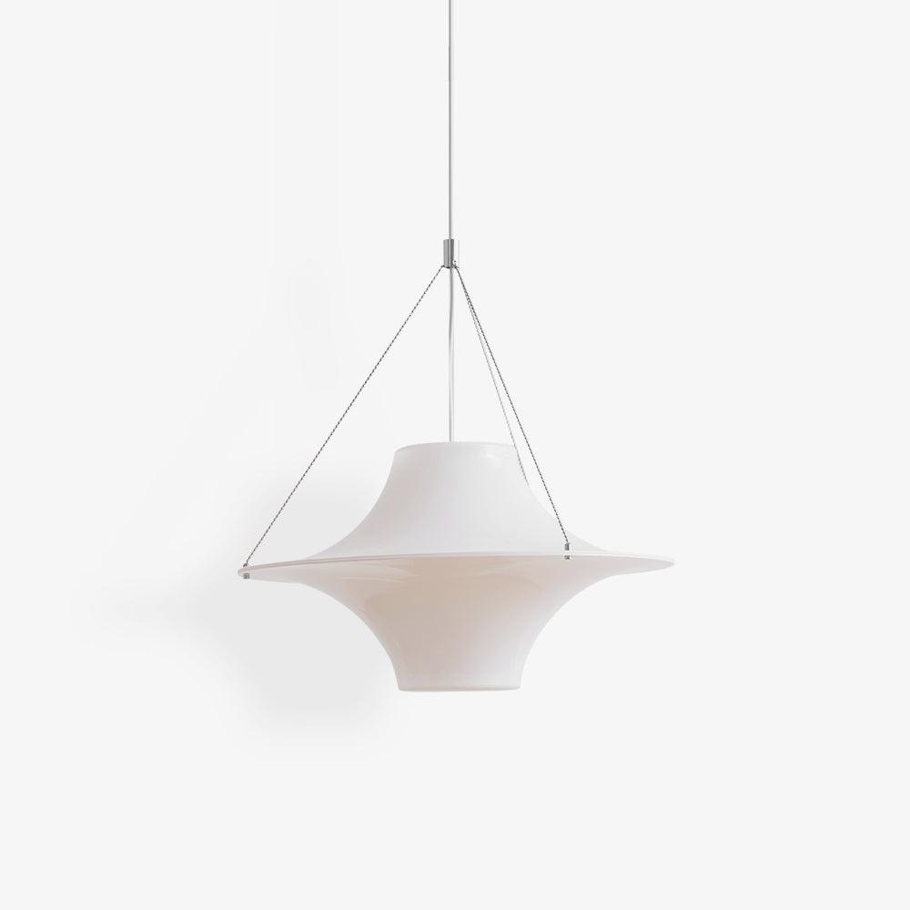 Modern Lokki Disc Pendant Lamp with White Acrylic Shade and Adjustable Suspension