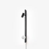 Modern Long Arm Brass Plug in Wall Sconce with Glass Shade Indoor Light Set of 2