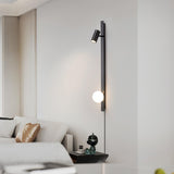Modern Long Arm Brass Plug in Wall Sconce with Glass Shade Indoor Light Set of 2