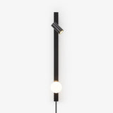 Modern Long Arm Brass Plug in Wall Sconce with Glass Shade Indoor Light Set of 2