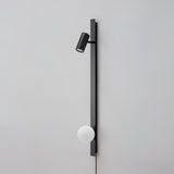 Modern Long Arm Brass Plug in Wall Sconce with Glass Shade Indoor Light Set of 2
