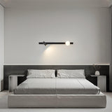 Modern Long Arm Brass Plug in Wall Sconce with Glass Shade Indoor Light Set of 2