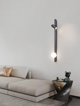 Modern Long Arm Brass Plug in Wall Sconce with Glass Shade Indoor Light Set of 2