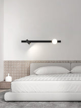 Modern Long Arm Brass Plug in Wall Sconce with Glass Shade Indoor Light Set of 2