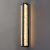 Modern Long Strip Crystal Wall Sconce Outdoor Stainless Steel LED Staircase Lighting Fixture