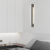 Modern Long Strip LED Wall Sconce Minimalist Copper Lighting Three Step Dimming for Bedroom Corridor