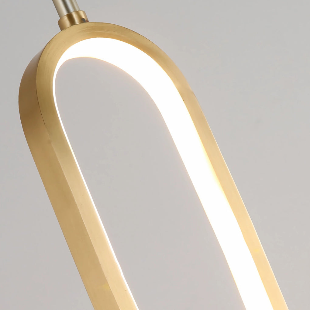 Modern Lotus Flower LED Pendant Light Resin Bloom Oval Ring Hanging Ceiling Lamp