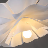 Modern Lotus Flower Pendant Light Fixture White Acrylic Petal Hanging Ceiling Lamp